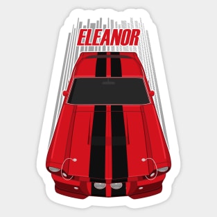 Ford Mustang Shelby GT500 Eleanor 1967 Fastback - Red and Black Stripes Sticker